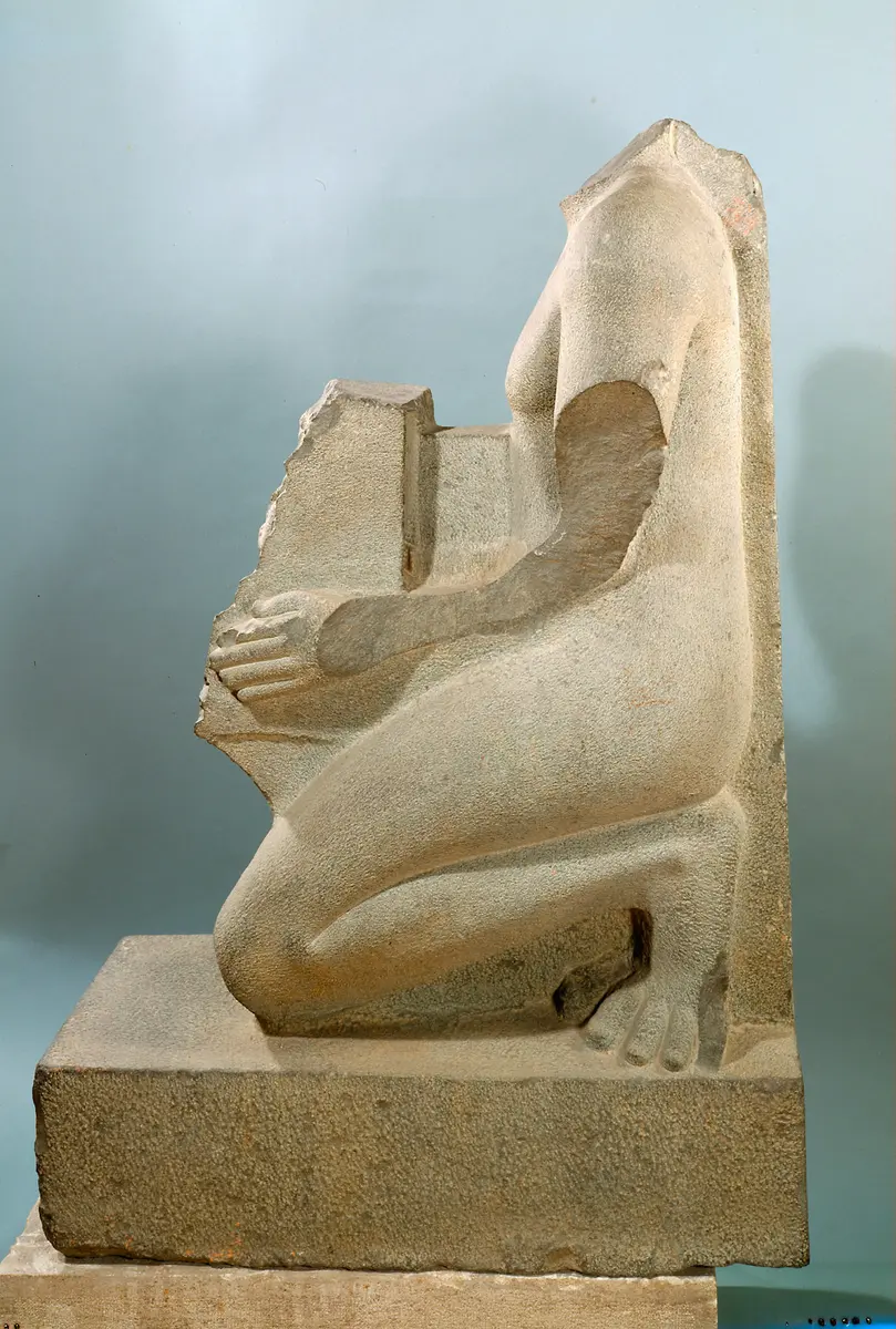 Unvollendete naophore Statue