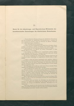 Bestimmungen für den Dienstbetrieb in den kunsthistorischen Sammlungen des Allerhöchsten Kaiserhauses