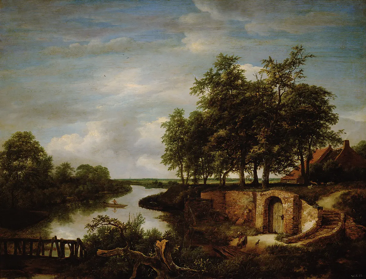 Flusslandschaft mit Kellereingang