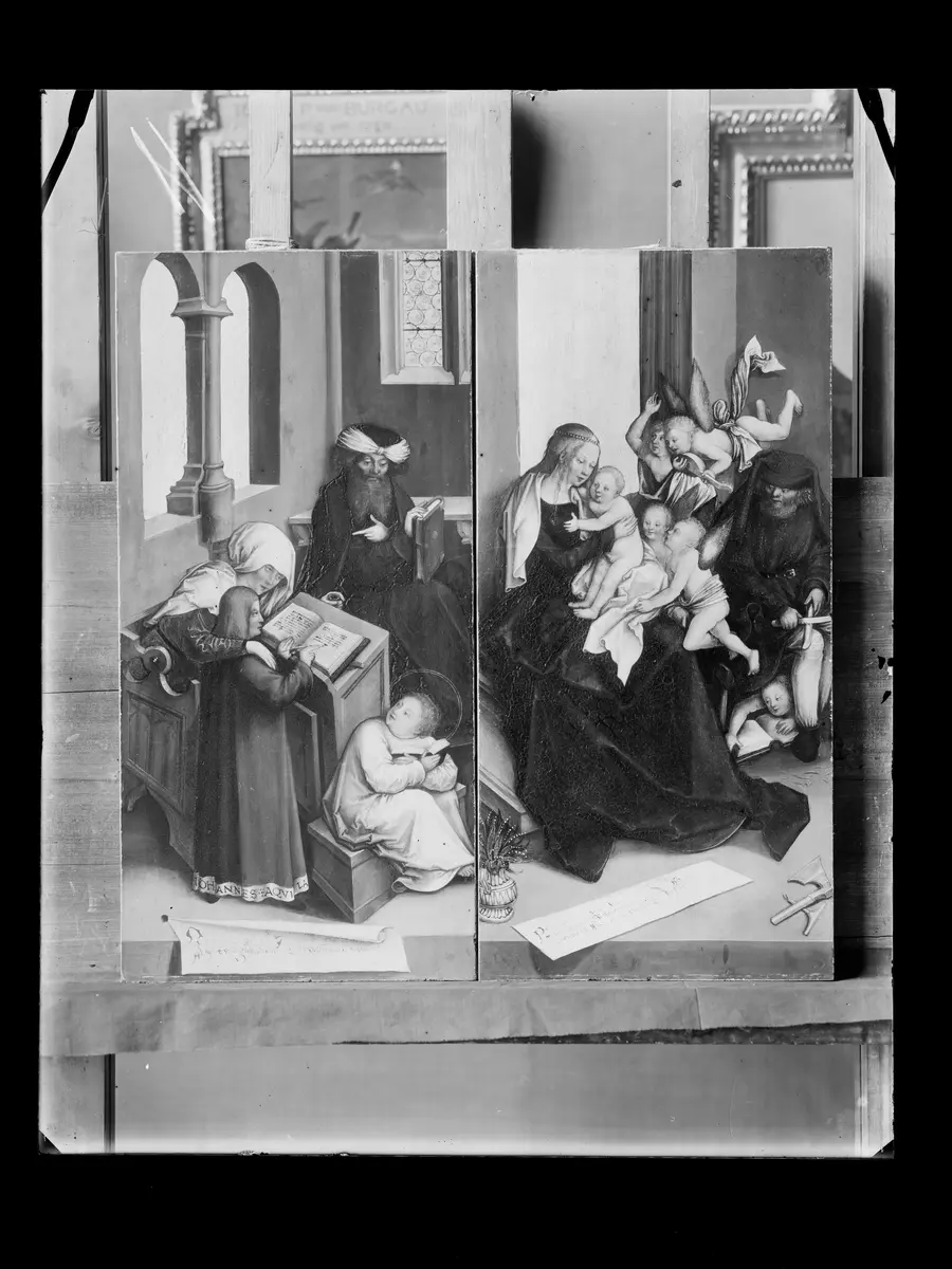 Johannes der Evangelist wird im Schreiben unterrichtet