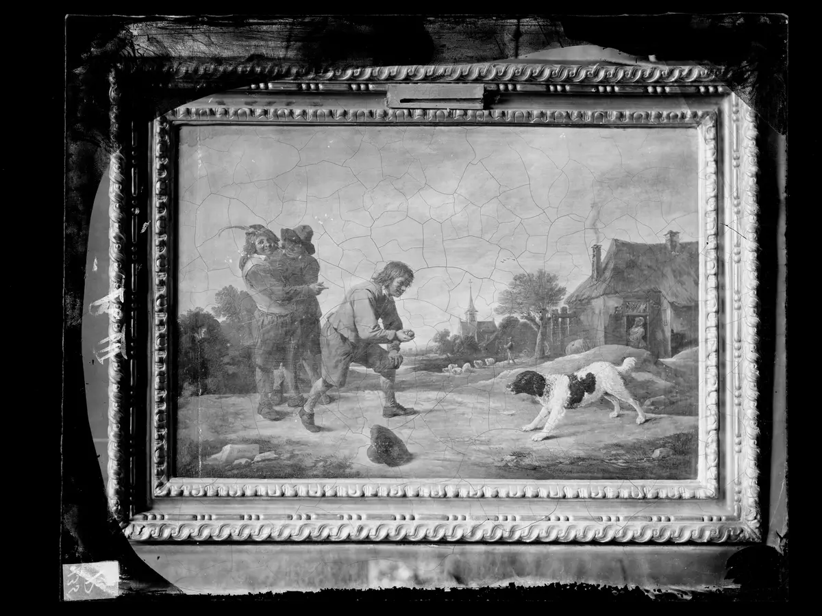 Bauernjungen mit einem Hund