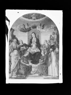 Altarwerk: Madonna mit Heiligen