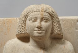 Sitzstatue der Chent und ihres Sohnes Rudju