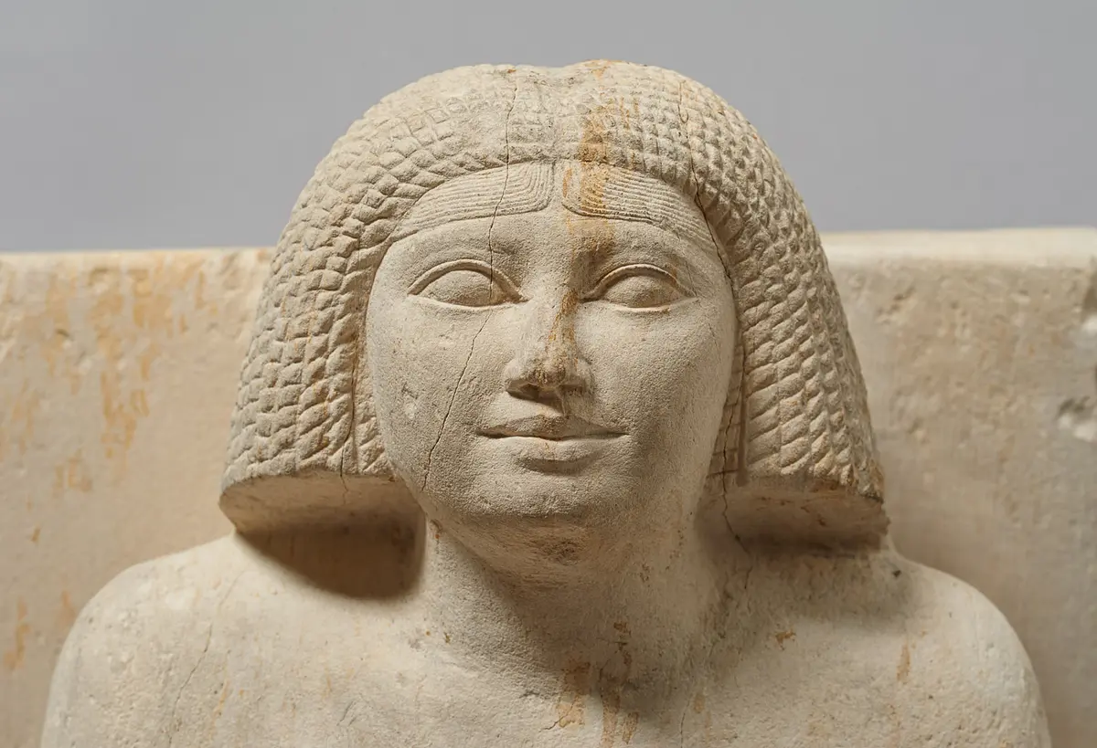 Sitzstatue der Chent und ihres Sohnes Rudju