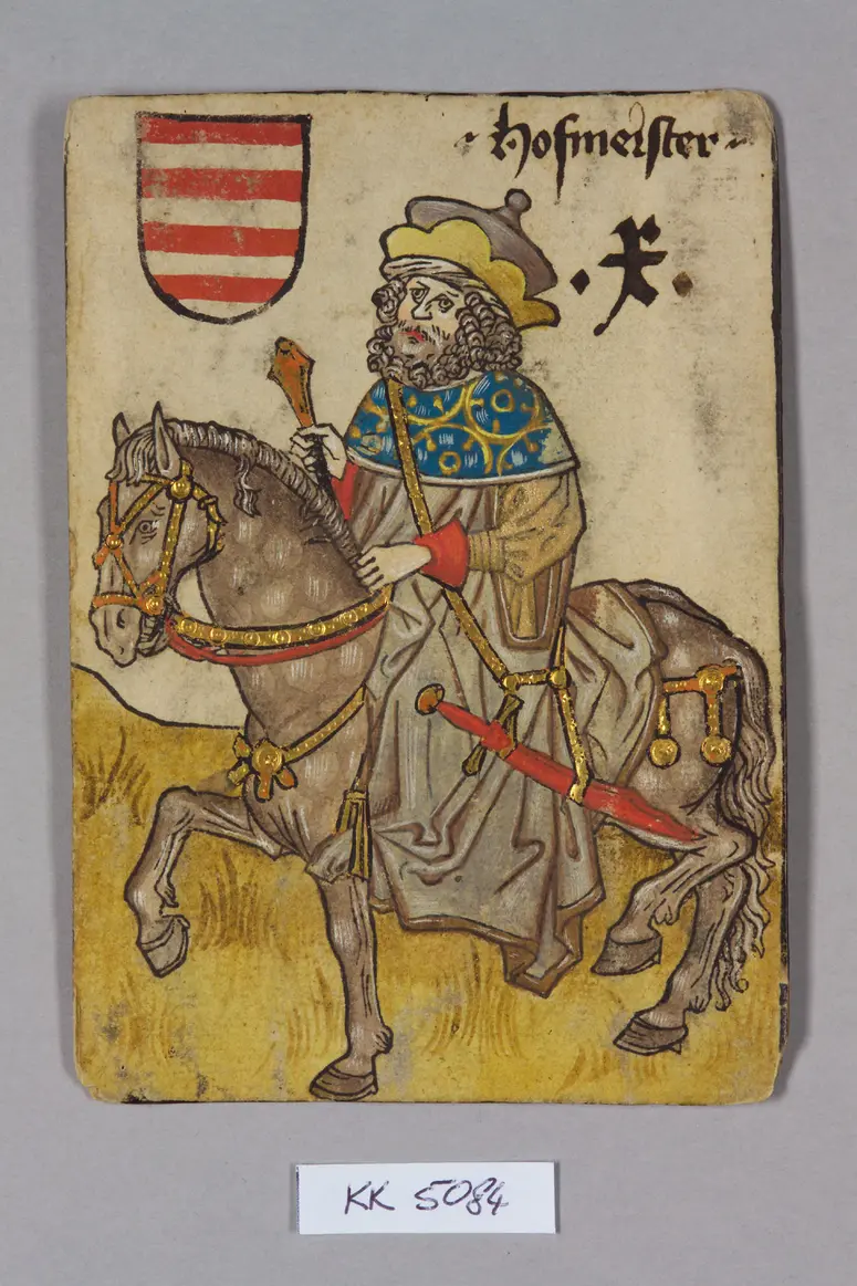 Spielkarte, Ungarn, Hofmeister (Zehn), aus dem sog. Hofämterspiel