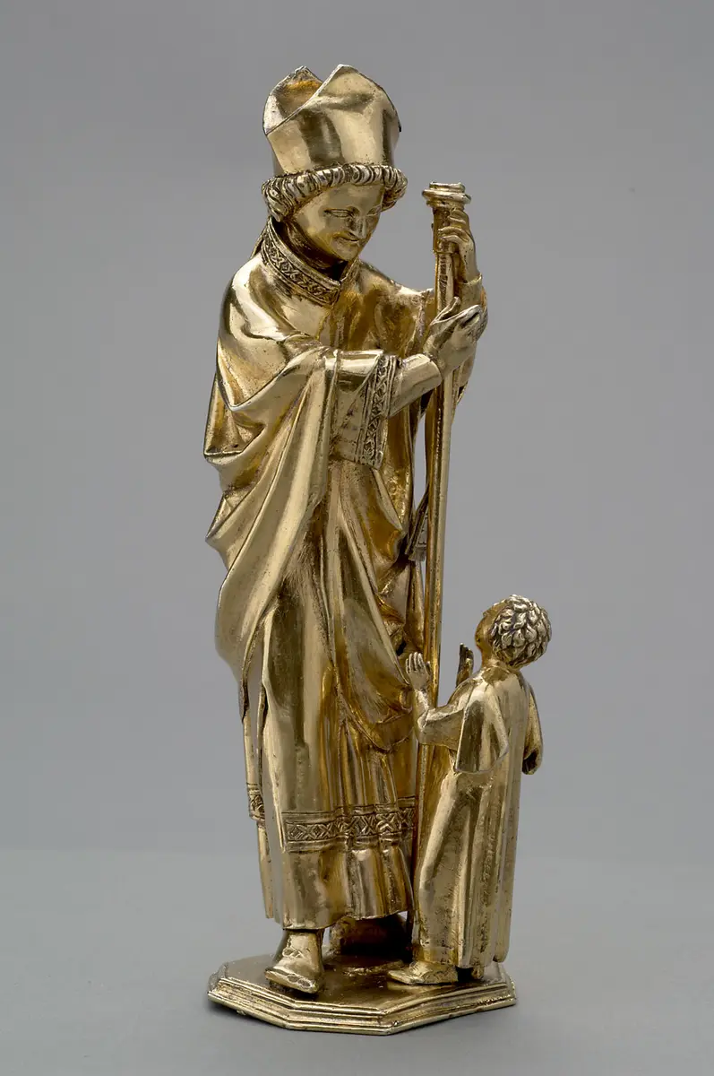 Hl. Bischof mit einem Knaben (Fragment)