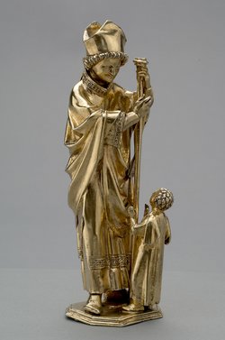 Hl. Bischof mit einem Knaben (Fragment)