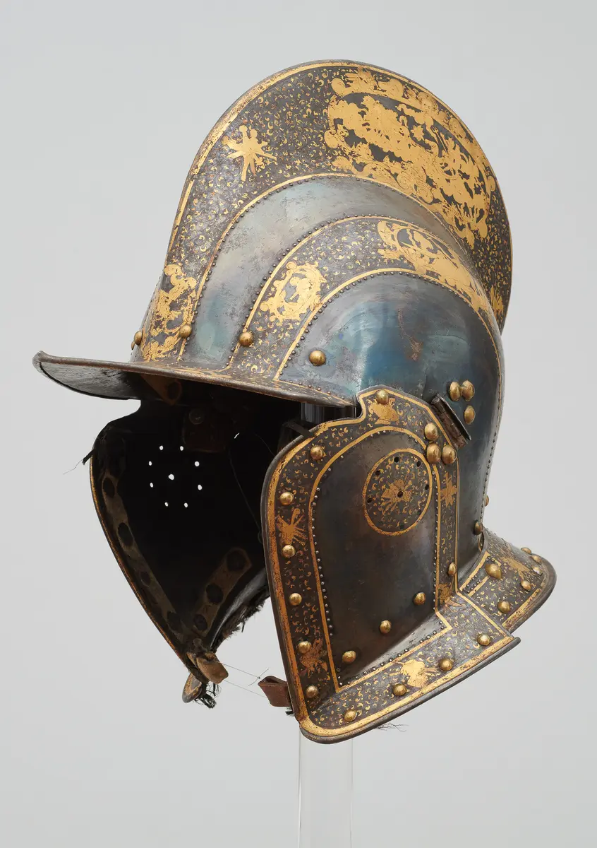 Sturmhaube der Goldtauschierten Garnitur