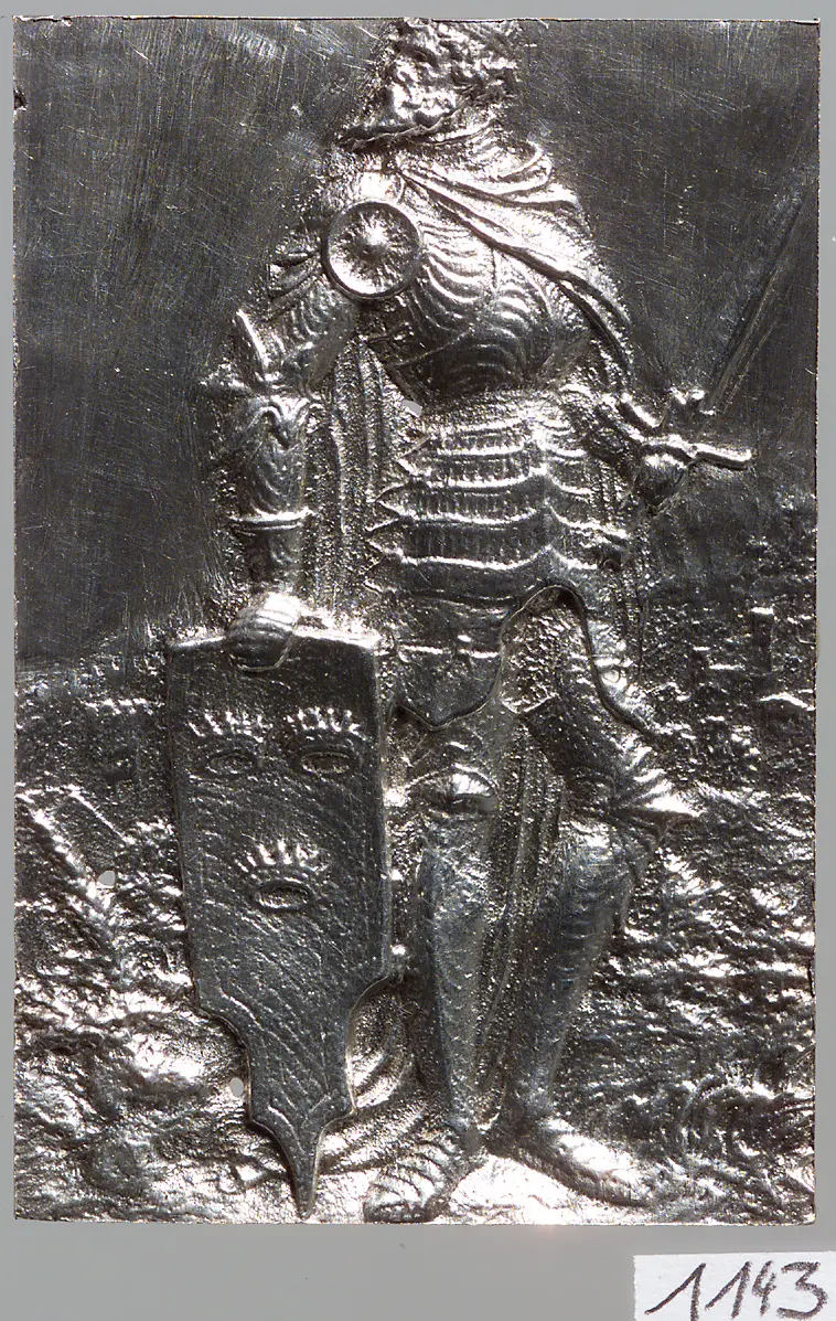 König Ariovistus; aus einer Serie von Plaketten mit Darstellungen der 12 ältesten deutschen Könige