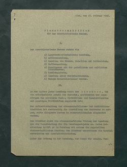 Dienstvorschriften für das Kunsthistorische Museum