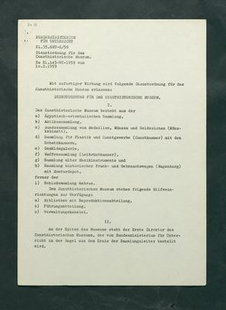 Dienstordnung für das Kunsthistorische Museum