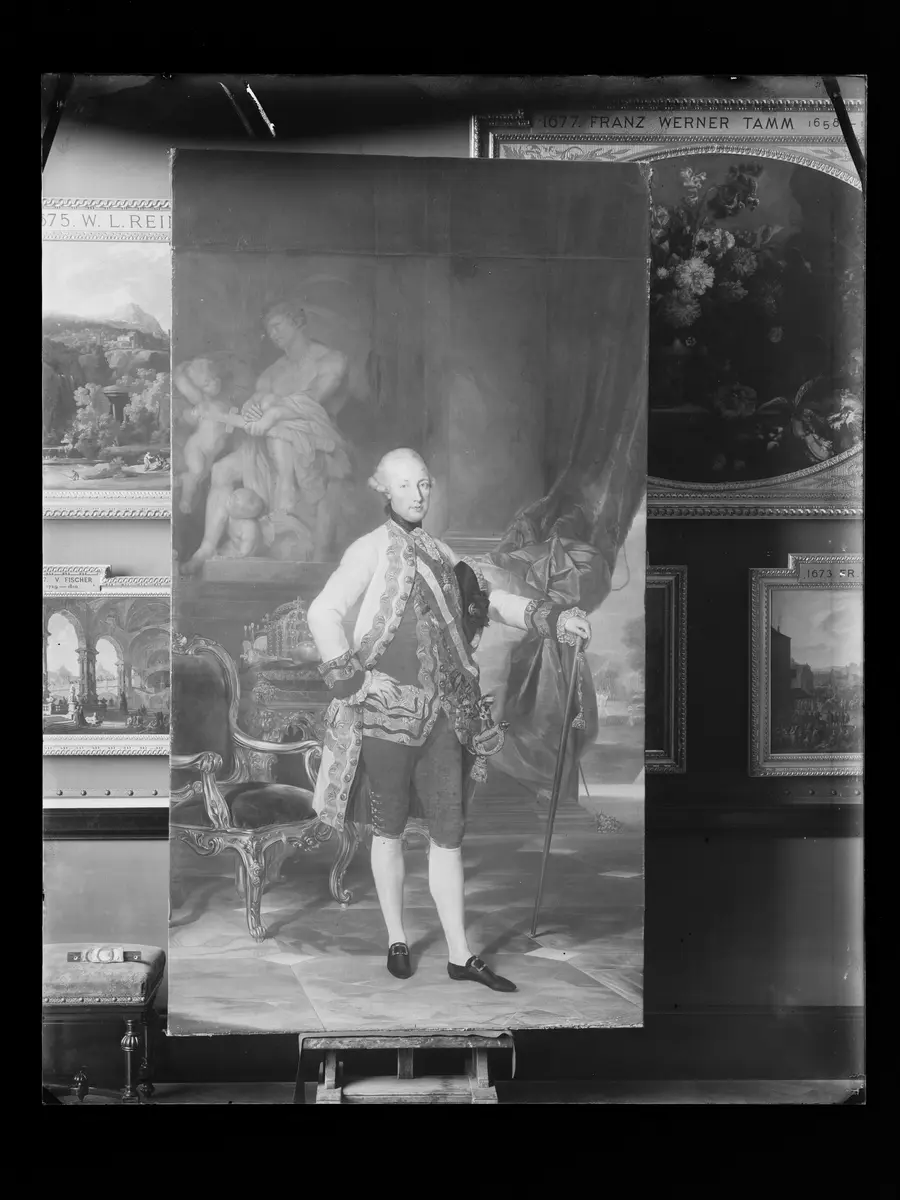 Kaiser Joseph II. (1741-1790) mit der Statue des Mars