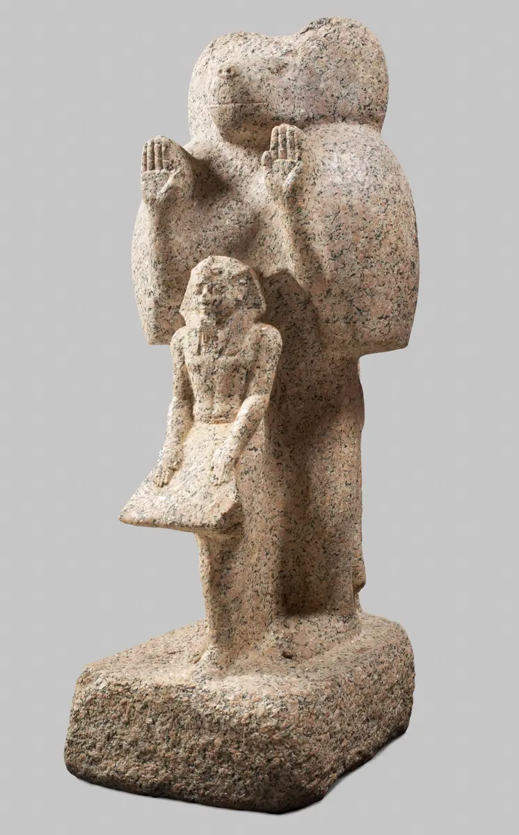 Mantelpavian mit König