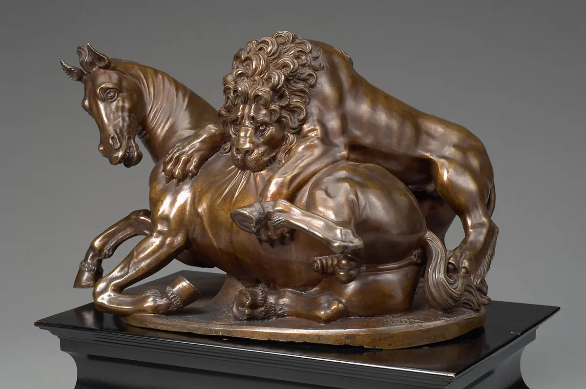 Lion Attacking a Horse