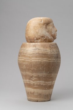 Kanope des Hor-sema-taui-em-achet mit Deckel in Form eines Menschenkopfes