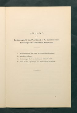 Bestimmungen für den Dienstbetrieb in den kunsthistorischen Sammlungen des Allerhöchsten Kaiserhauses