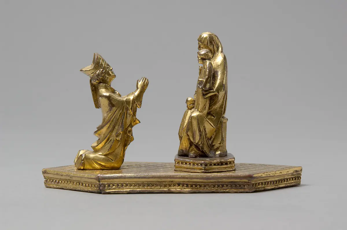 Thronende Madonna mit Bischof (Fragment einer Bischofskrümme)