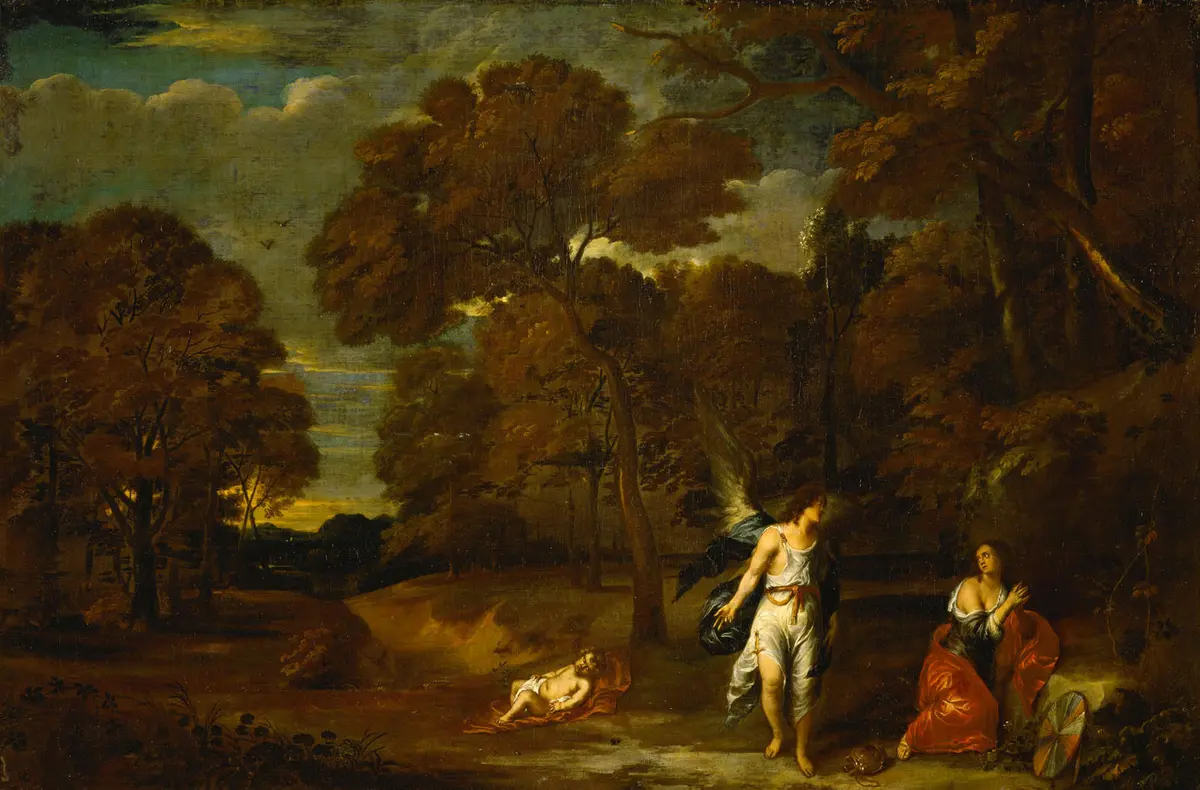 Landschaft mit Hagar und dem Engel