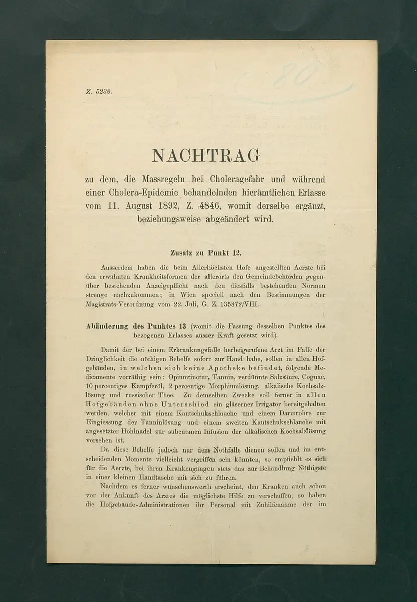Maßregeln betreffend Cholera