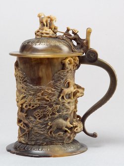 Deckelkrug, Krug, Becher, Hornbecher