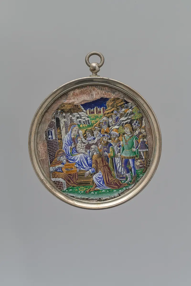 Medaillon mit Geburt Christi und Epiphanie