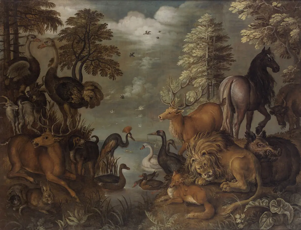 Große Landschaft mit Tieren
