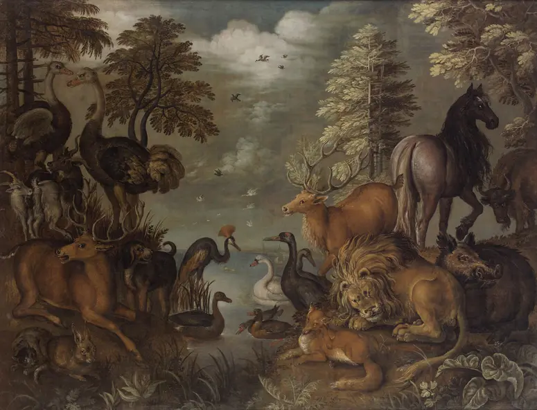 Große Landschaft mit Tieren