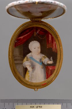 Medaillonkapsel mit Porträts der Anna von Österreich und ihres Sohnes Ludwig