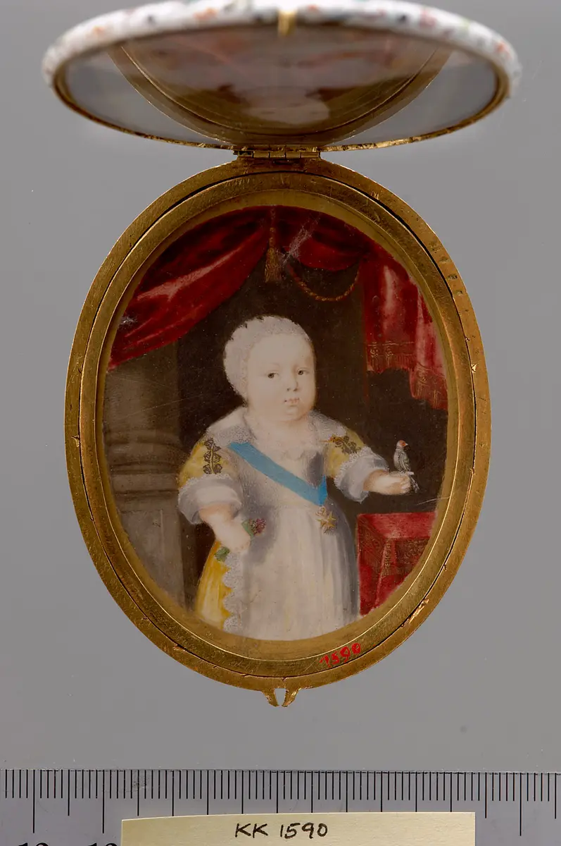 Medaillonkapsel mit Porträts der Anna von Österreich und ihres Sohnes Ludwig
