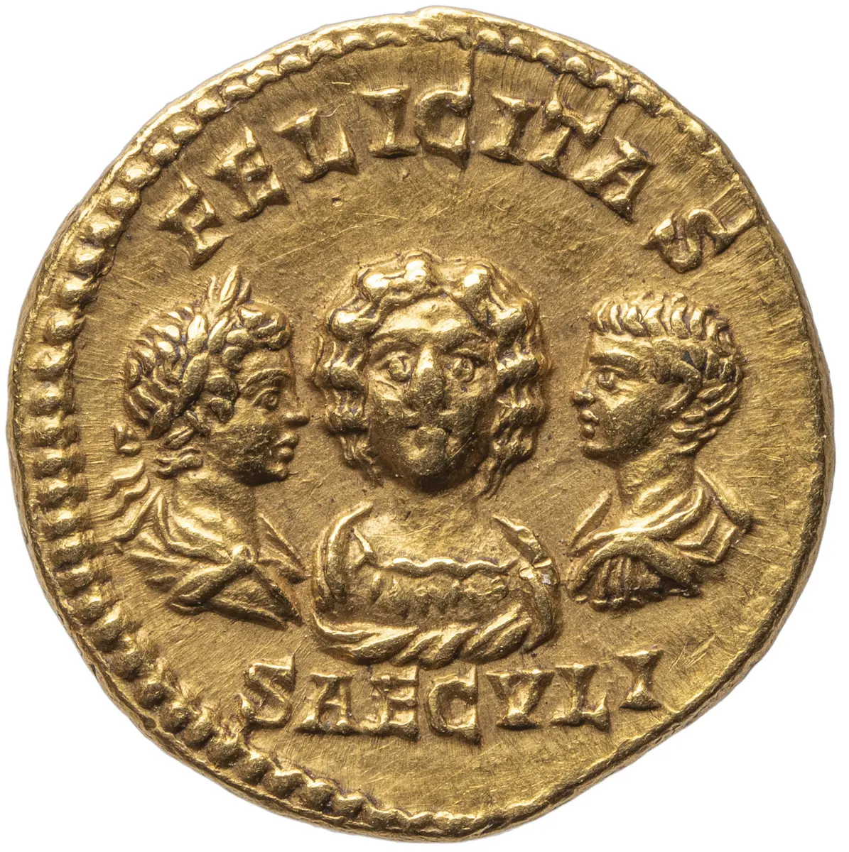 Septimius Severus mit Iulia Domna, Antoninus III. (Caracalla) und Geta (Caesar)