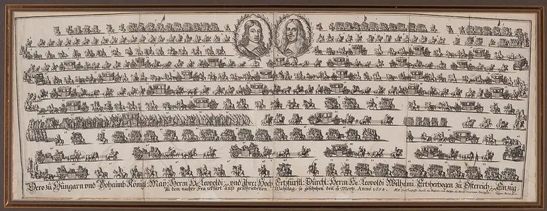 Einzug von Leopold I. und Erzherzog Leopold Wilhelm in Frankfurt im März 1658