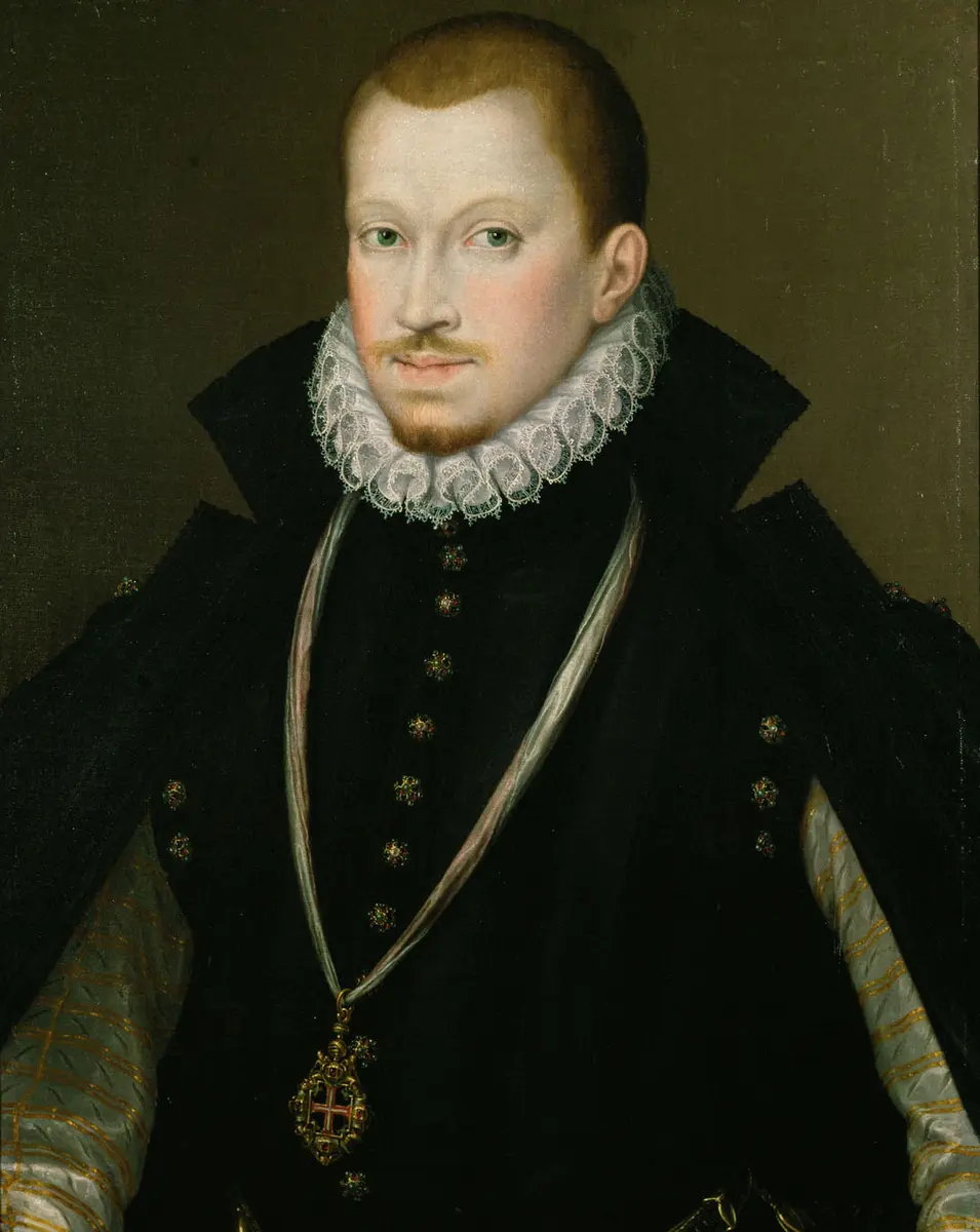 Don Sebastian (1554-nach 1578), König von Portugal, mit dem Kreuz des Christusordens, Halbfigur (beschnitten)