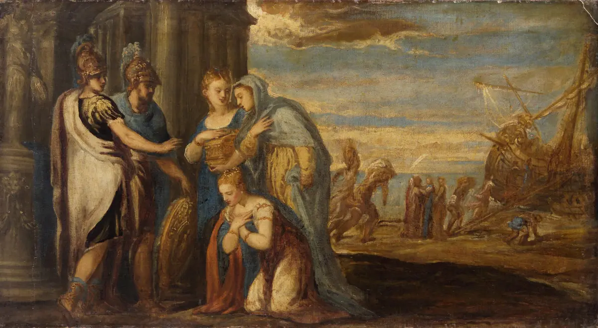 Aeneas nimmt Abschied von Dido