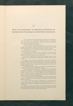 Bestimmungen für den Dienstbetrieb in den kunsthistorischen Sammlungen des Allerhöchsten Kaiserhauses