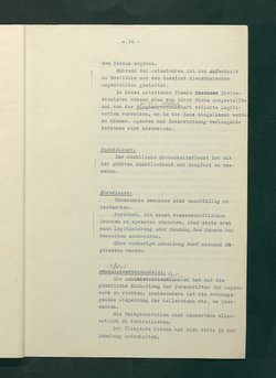 Dienstbestimmungen für das Aufsichtspersonal in den Sammlungen mit Anmerkungen und Korrekturen