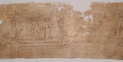 Mumienbinde, Zeichnungen auf Leinenrolle