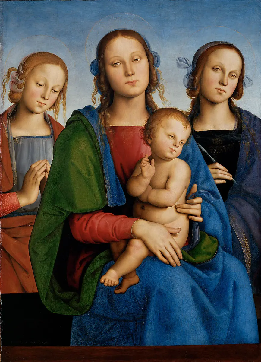 Maria mit Kind und den hll. Rosa (?) und Katharina (?)