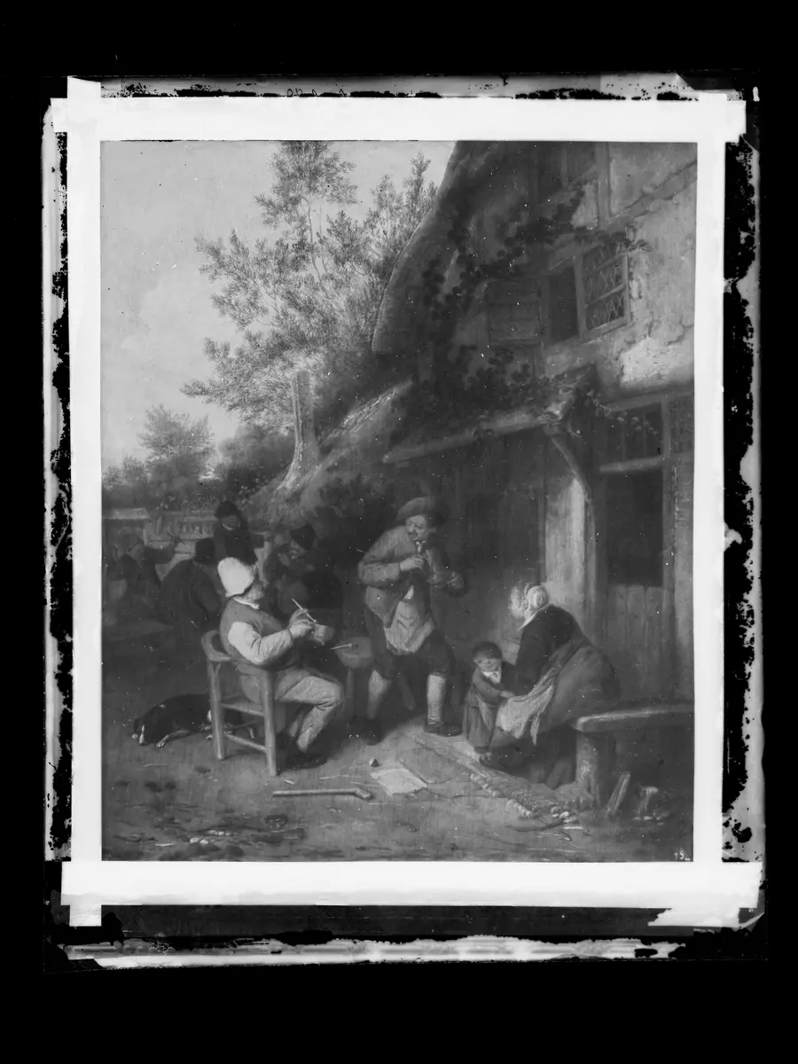 Bauern vor einem Wirtshaus