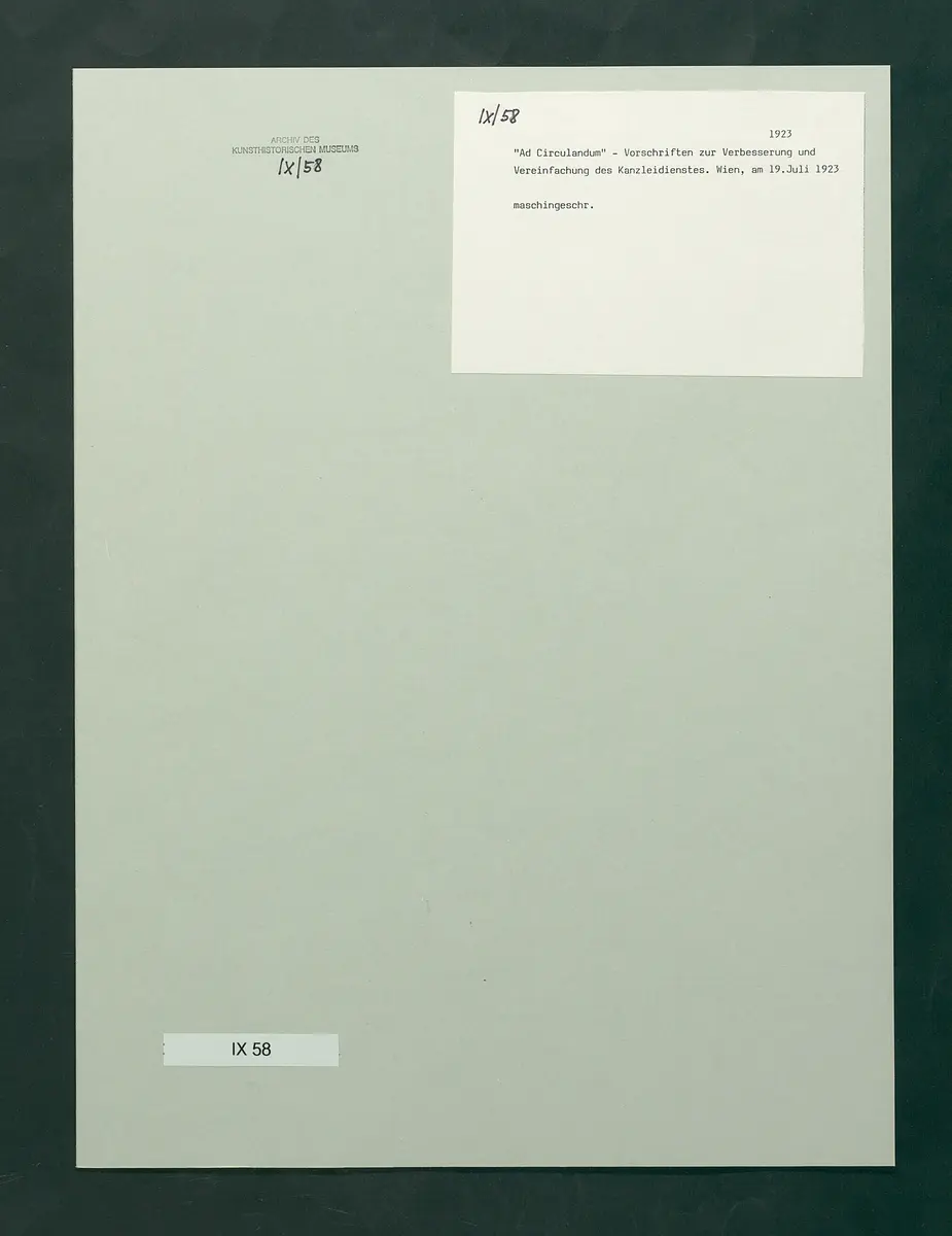 Vorschriften für den Kanzleidienst
