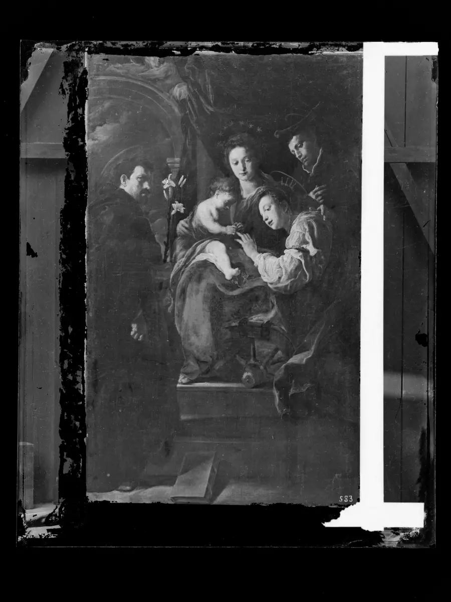 Mystische Verlobung der hl. Katharina und die hll. Dominikus und Petrus Martyr
