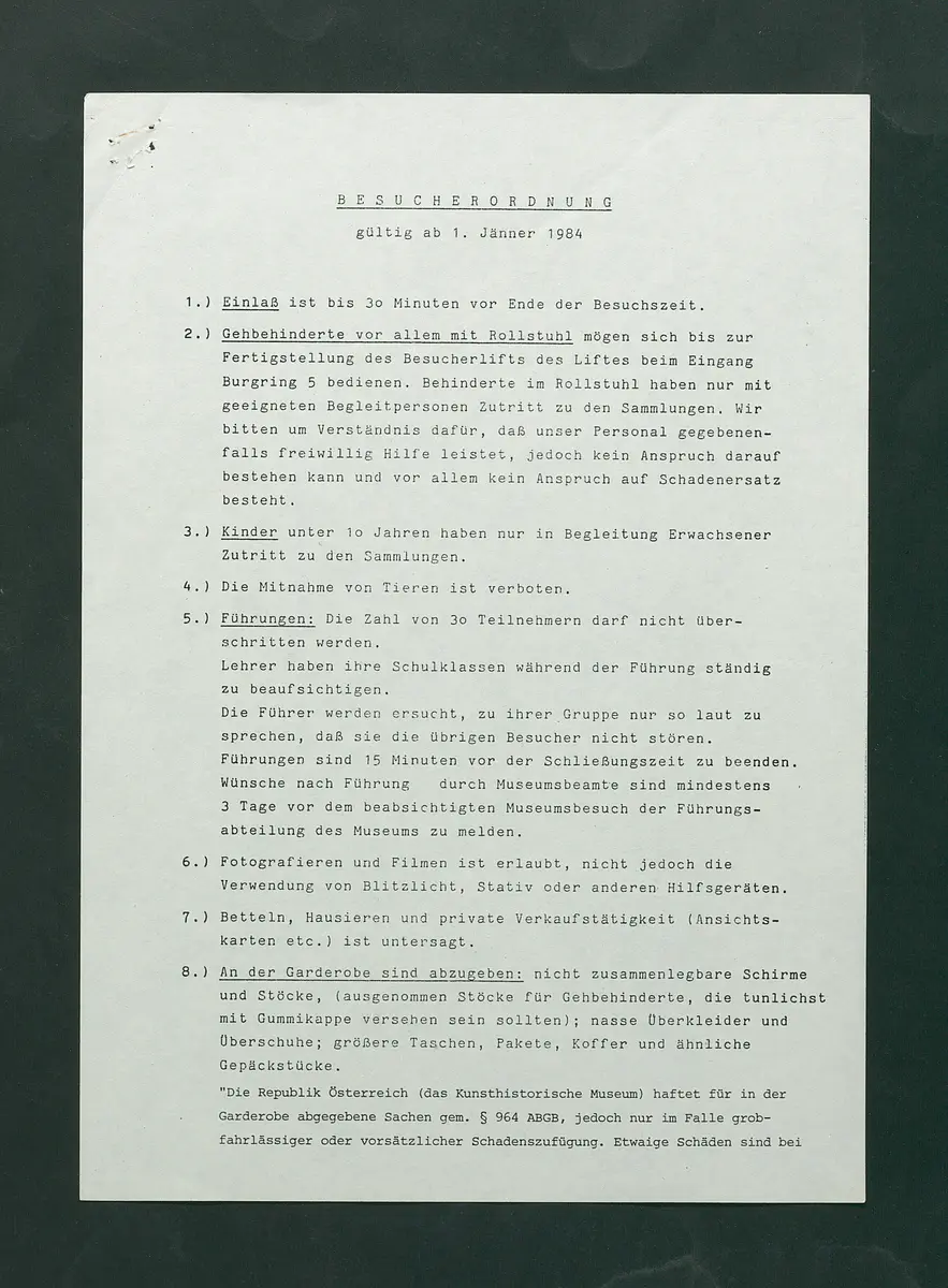 Besucherordnung