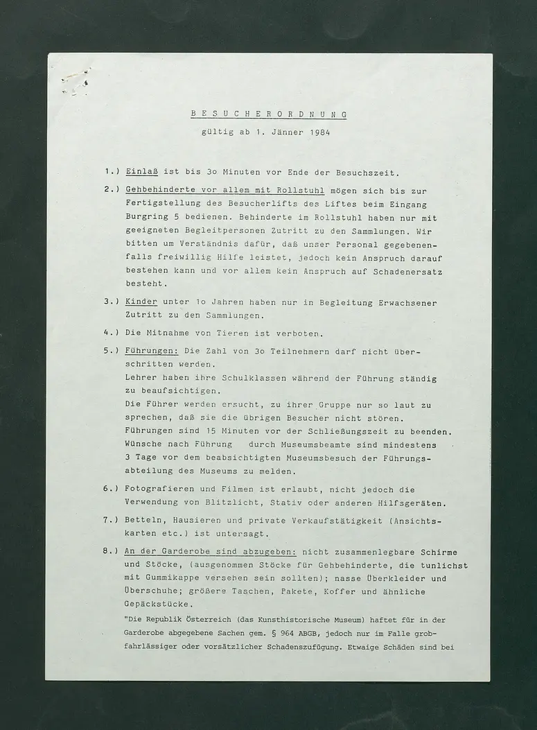 Besucherordnung