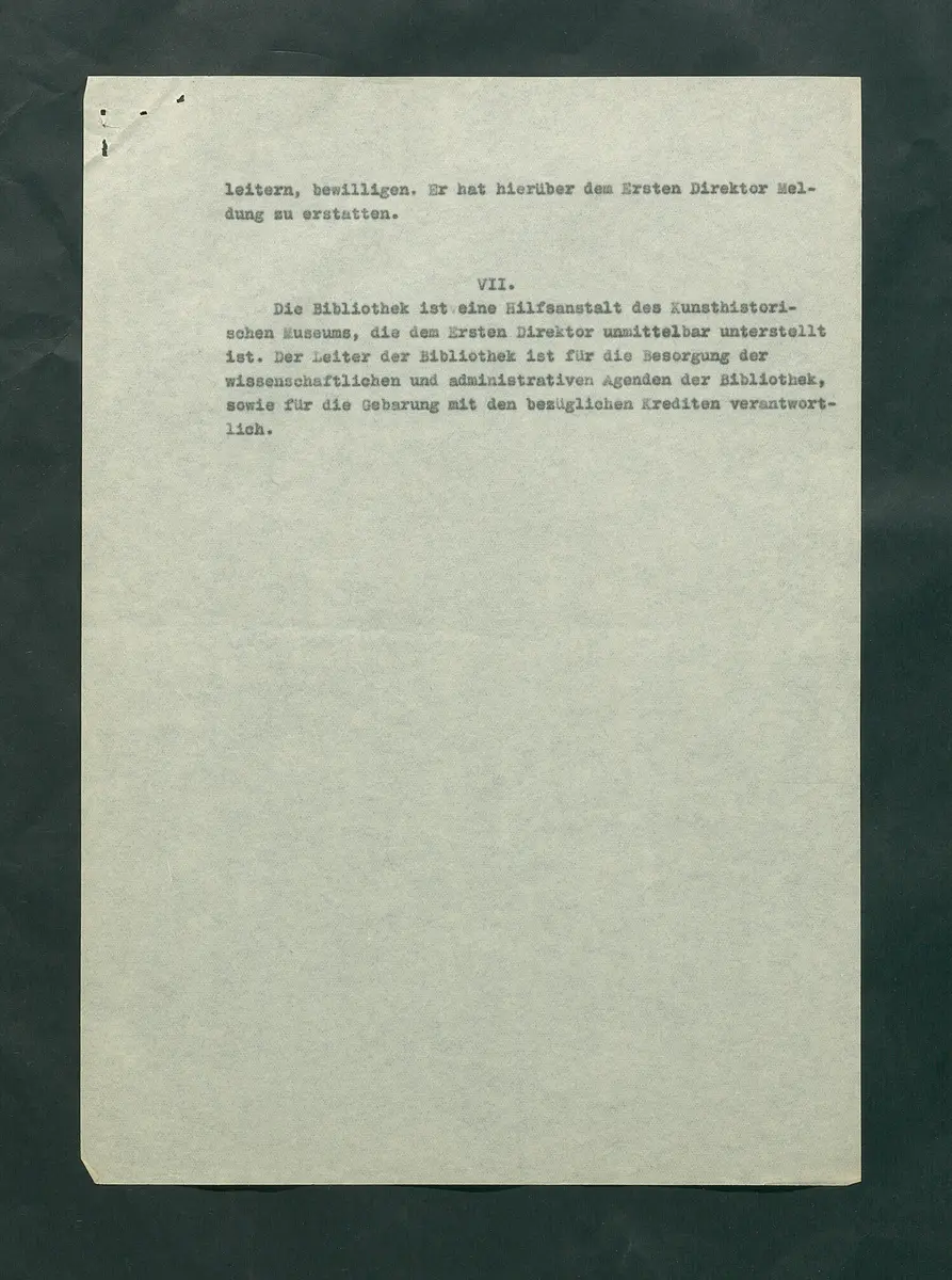 Dienstvorschriften für das Kunsthistorische Museum