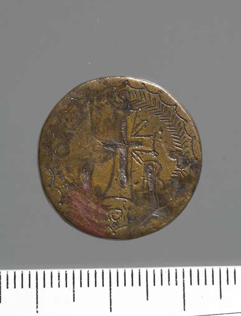 12 Scripula (= 1/2 Unze), Kreuz im Kranz