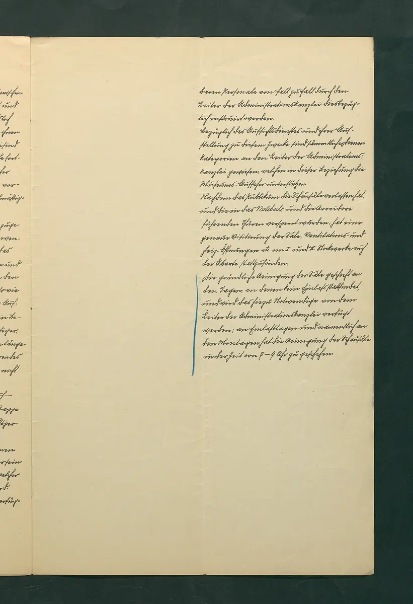 handschriftliche Dienstordnung für Museumsaufseher
