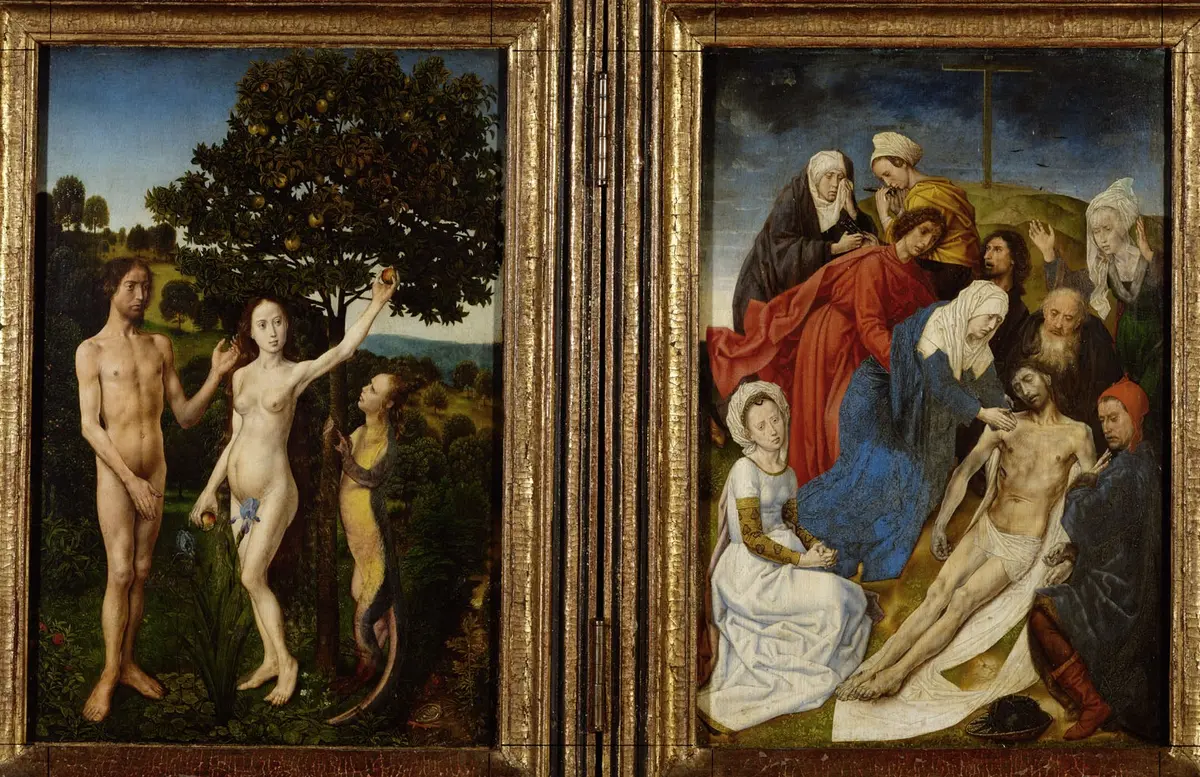 Diptychon mit Sündenfall und Erlösung
