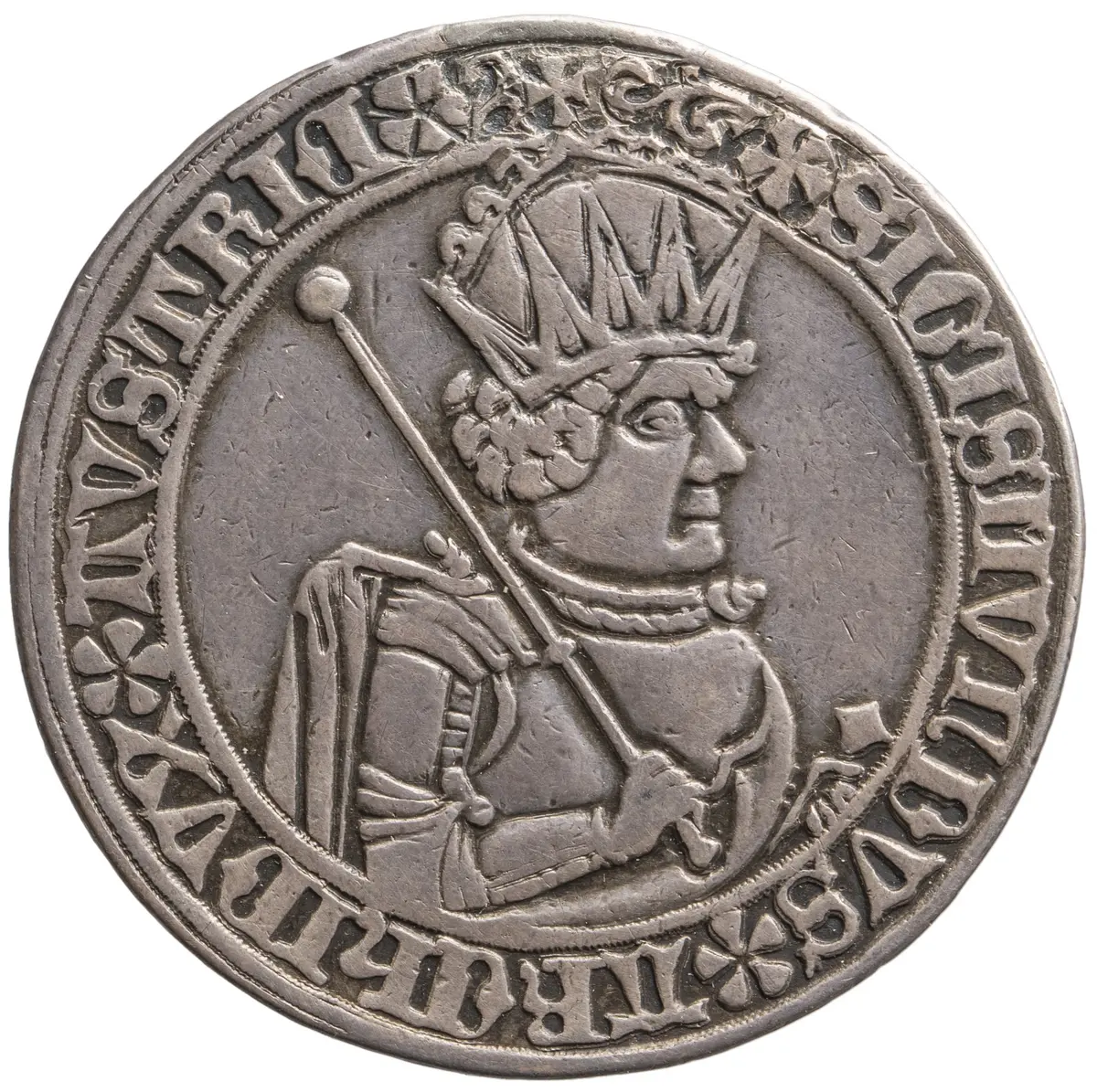 Ehg. Sigismund, Guldiner, geharnischtes Brustbild, Turnierreiter
