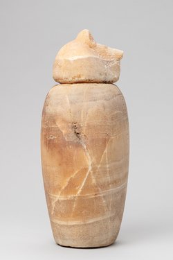 Kanope des Nefer-ib-re mit Deckel in Form eines Schakalkopfes