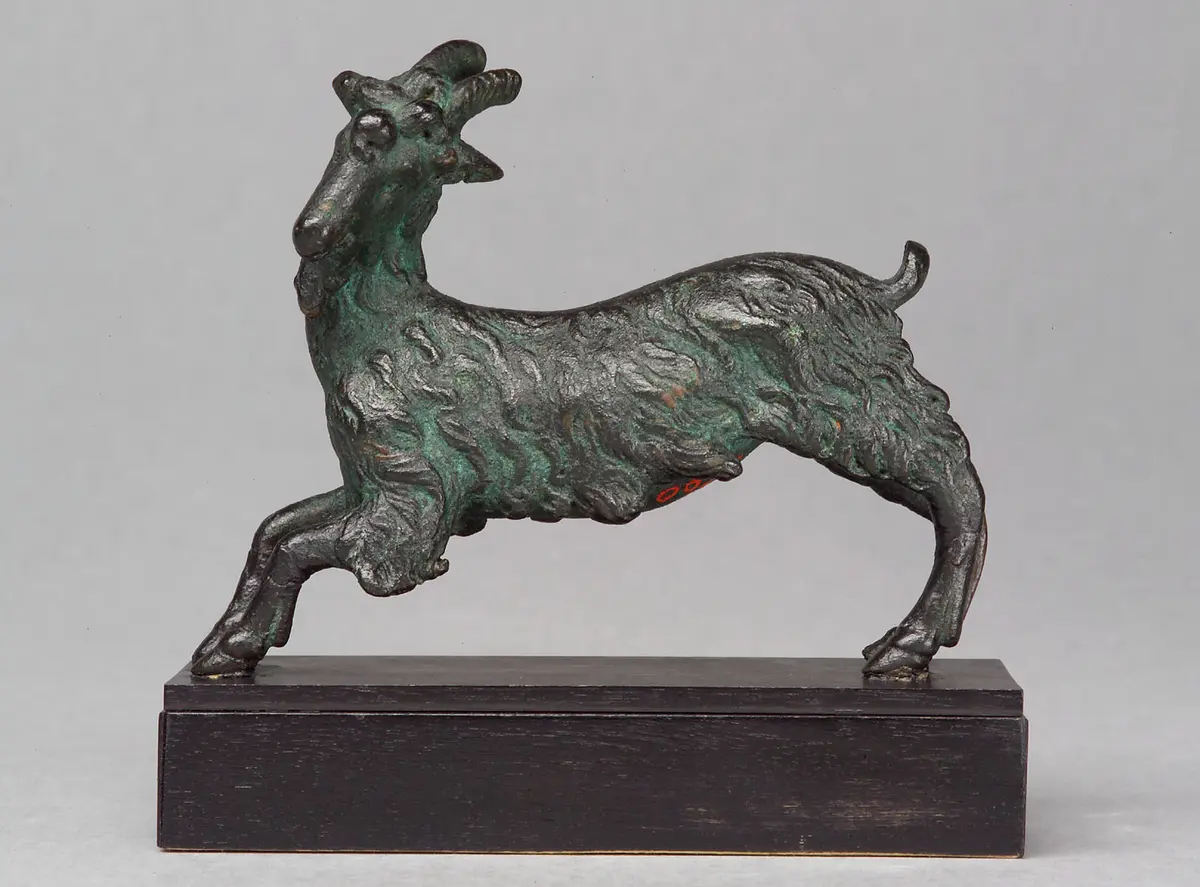 Springender Ziegenbock, Statuette, Bronze, Kleinbronze, Ziegenbock, Ziege