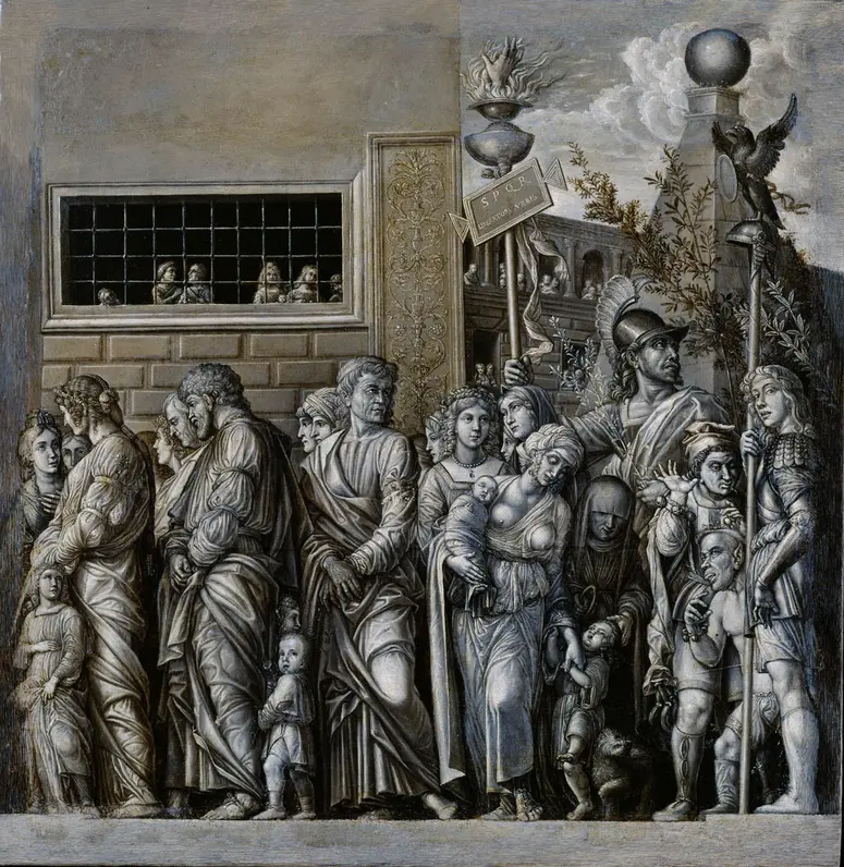 Triumphzug Cäsars: Gefangene